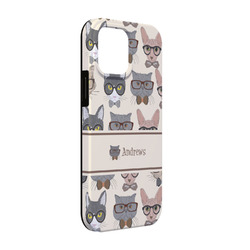 Hipster Cats iPhone Case - Rubber Lined - iPhone 13 Pro (Personalized)