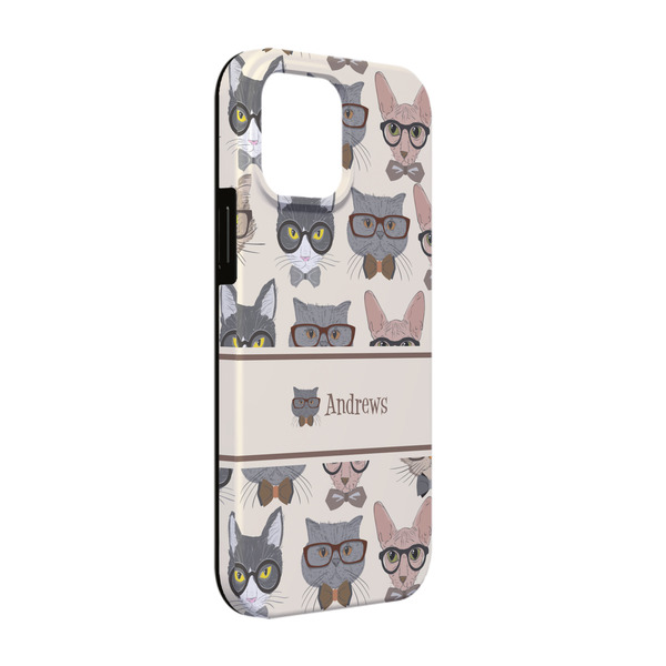 Custom Hipster Cats iPhone Case - Rubber Lined - iPhone 13 Pro (Personalized)