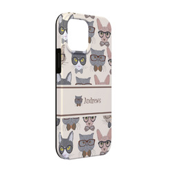 Hipster Cats iPhone Case - Rubber Lined - iPhone 13 (Personalized)