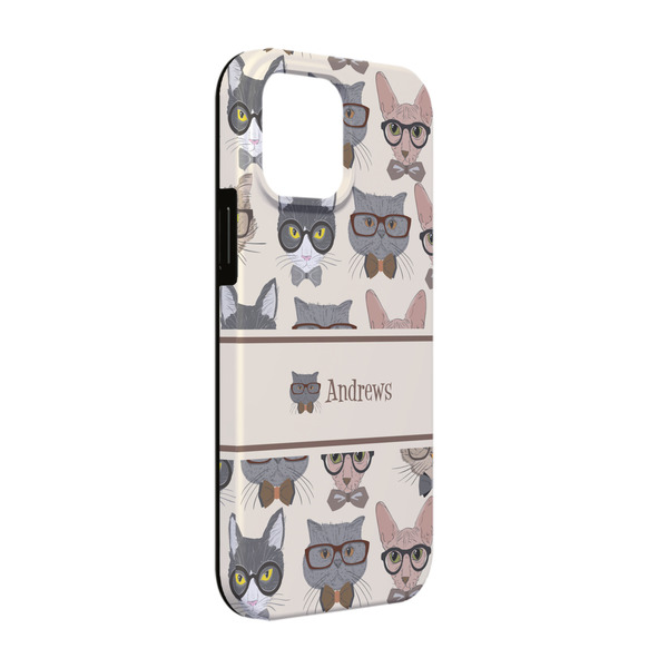 Custom Hipster Cats iPhone Case - Rubber Lined - iPhone 13 (Personalized)