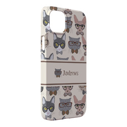 Hipster Cats iPhone Case - Plastic - iPhone 14 Plus (Personalized)