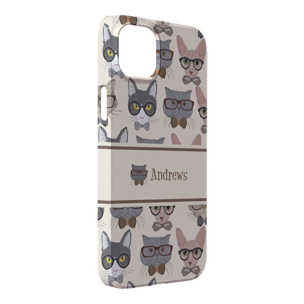 Custom Hipster Cats iPhone Case - Plastic - iPhone 14 Plus (Personalized)