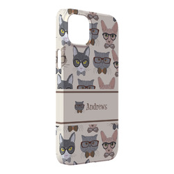 Hipster Cats iPhone Case - Plastic - iPhone 14 Pro Max (Personalized)