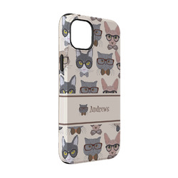 Hipster Cats iPhone Case - Rubber Lined - iPhone 14 Pro (Personalized)