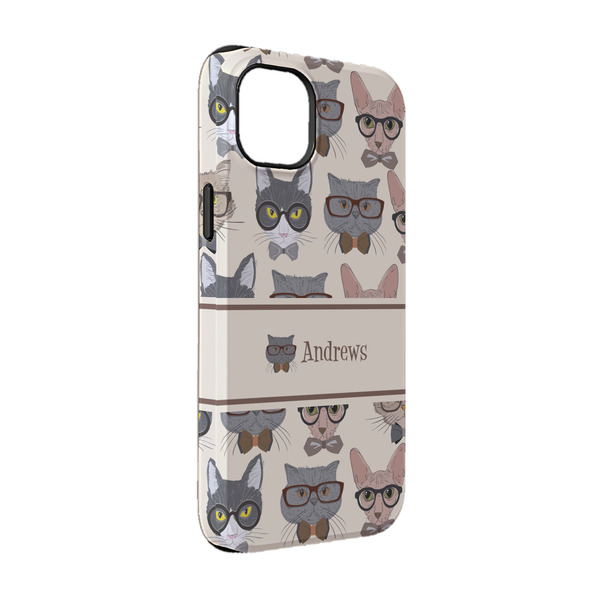 Custom Hipster Cats iPhone Case - Rubber Lined - iPhone 14 (Personalized)