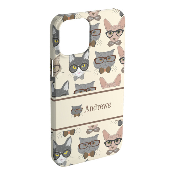 Custom Hipster Cats iPhone Case - Plastic - iPhone 15 Pro Max (Personalized)