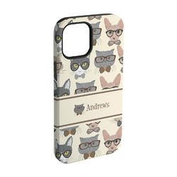 Hipster Cats iPhone Case - Rubber Lined - iPhone 15 Pro (Personalized)