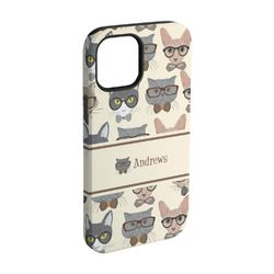 Hipster Cats iPhone Case - Rubber Lined - iPhone 15 (Personalized)