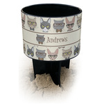 Hipster Cats Black Beach Spiker Drink Holder (Personalized)