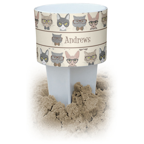 Custom Hipster Cats Beach Spiker Drink Holder (Personalized)
