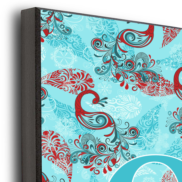 Peacock 11x14 Wood Print - Closeup