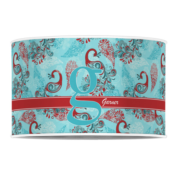 Peacock 12" Drum Lampshade - FRONT (Poly Film)