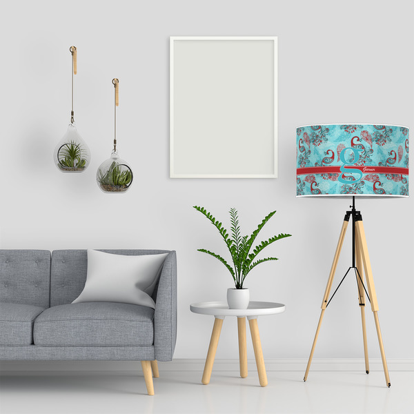 Peacock 12" Drum Lampshade - LIFESTYLE