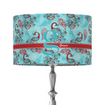 Peacock 12" Drum Lamp Shade - Fabric (Personalized)