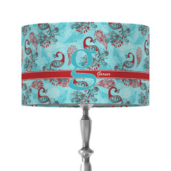 Peacock 12" Drum Lamp Shade - Fabric (Personalized)