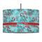 Peacock 12" Drum Pendant Lamp - Fabric (Personalized)