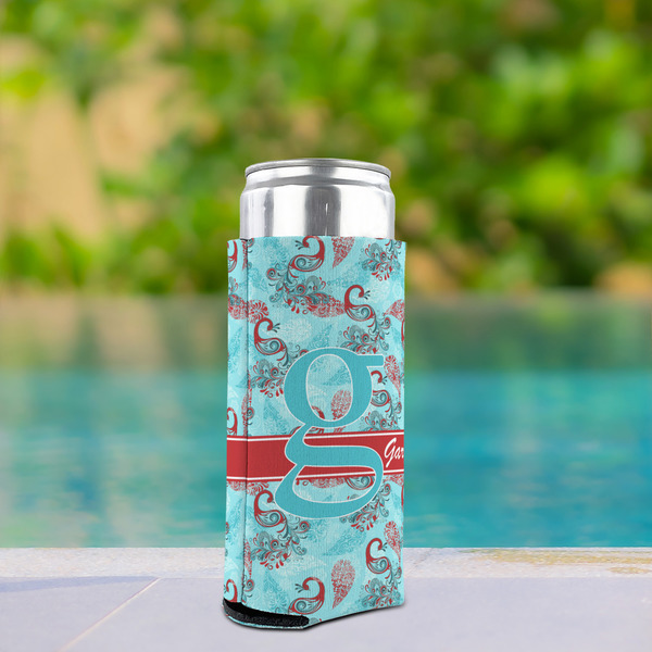 Peacock Can Cooler - Tall 12oz - In Context