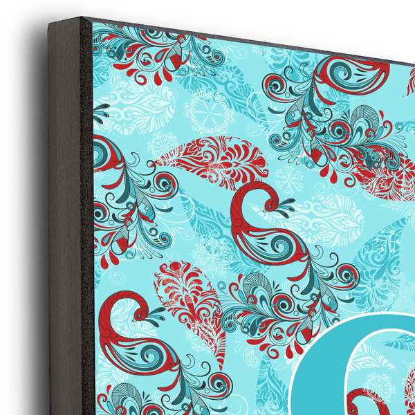 Peacock 12x12 Wood Print - Closeup