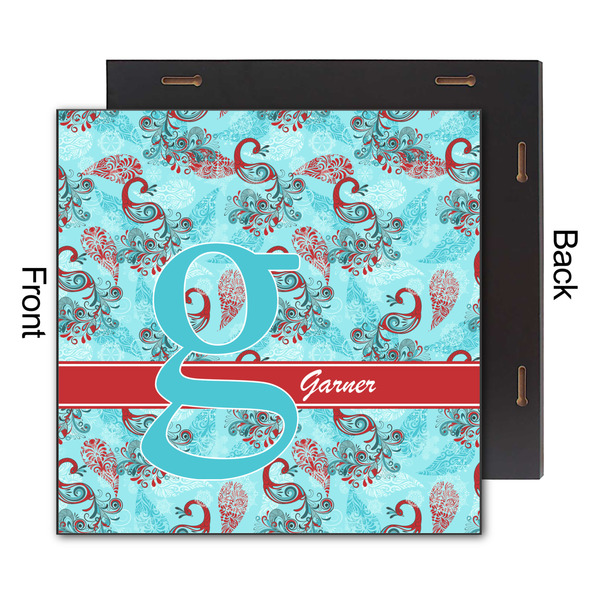 Peacock 12x12 Wood Print - Front & Back View