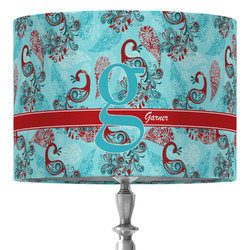 Peacock 16" Drum Lamp Shade - Fabric (Personalized)