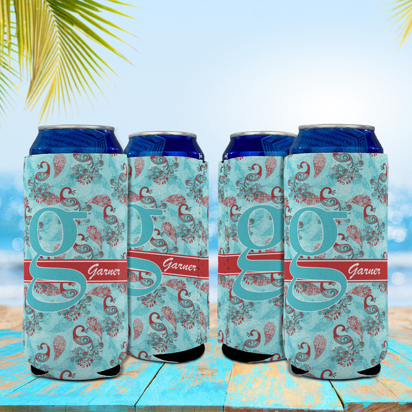 Peacock 16oz Can Sleeve - Set of 4 - LIFESTYLE