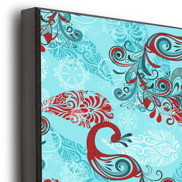 Peacock 16x20 Wood Print - Closeup