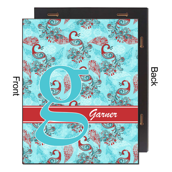 Peacock 16x20 Wood Print - Front & Back View