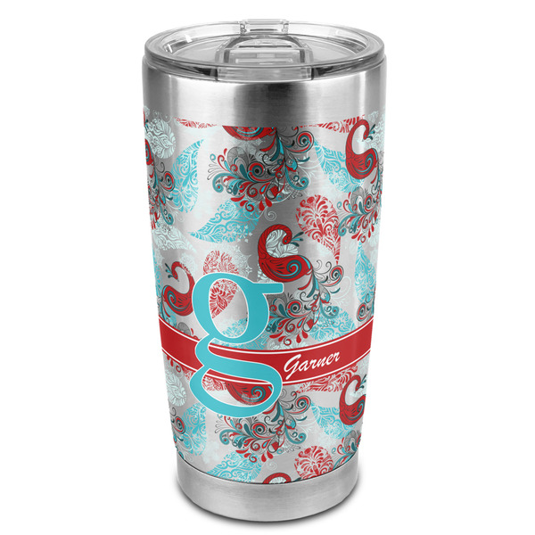 Custom Peacock 20oz Stainless Steel Double Wall Tumbler - Full Print (Personalized)