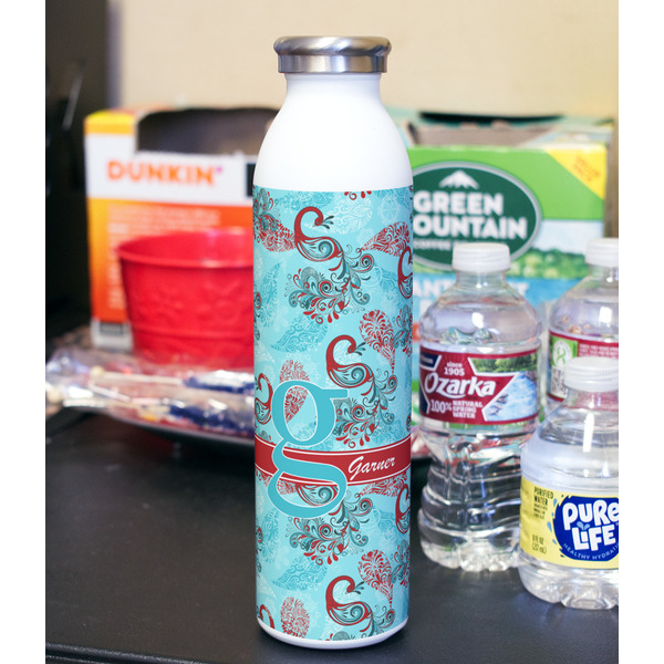 Peacock 20oz Water Bottles - Full Print - In Context