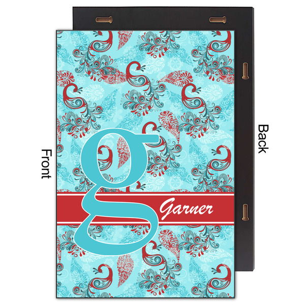 Peacock 20x30 Wood Print - Front & Back View