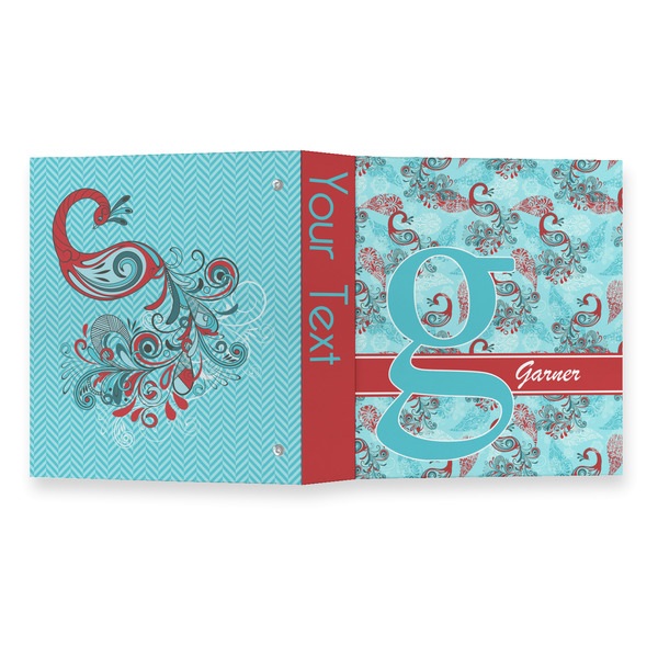 Peacock 3 Ring Binders - Full Wrap - 1" - OPEN OUTSIDE