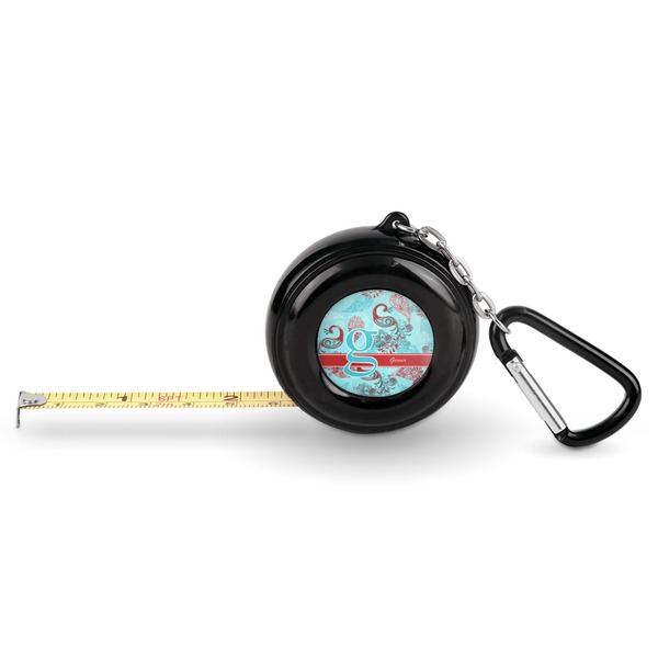 Custom Peacock Pocket Tape Measure - 6 Ft w/ Carabiner Clip (Personalized)