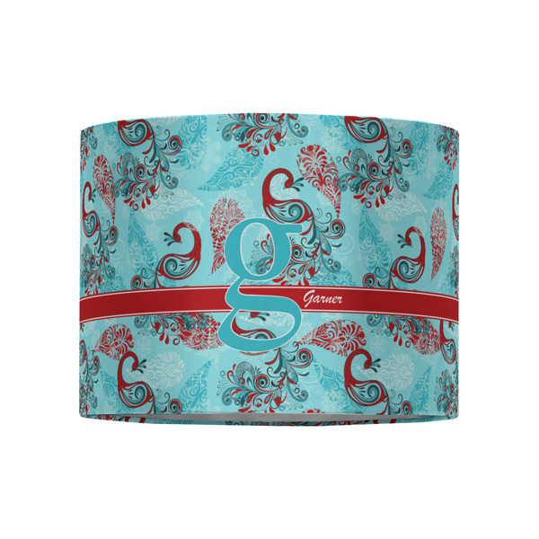 Peacock 8" Drum Lampshade - FRONT (Fabric)