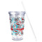 Peacock Acrylic Tumbler - Full Print - Front straw out