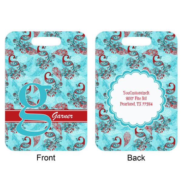 Peacock Aluminum Luggage Tag (Front + Back)