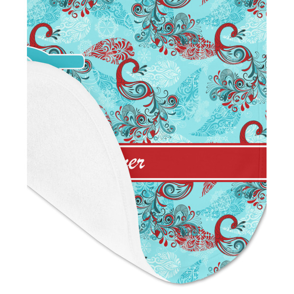 Peacock Baby Bib - AFT detail