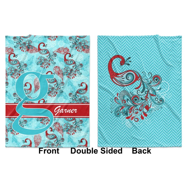 Peacock Baby Blanket (Double Sided - Printed Front and Back)