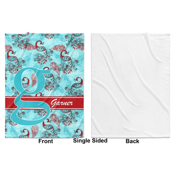 Peacock Baby Blanket (Single Side - Printed Front, White Back)