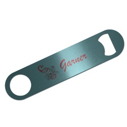 Peacock Bar Bottle Opener - Silver w/ Name and Initial
