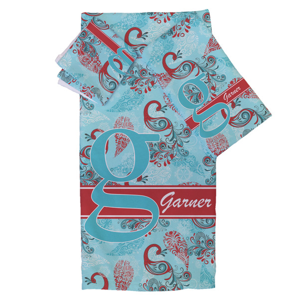 Custom Peacock Bath Towel Set - 3 Pcs (Personalized)