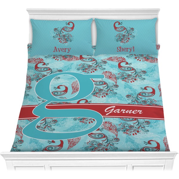 Custom Peacock Comforter Set - Full / Queen (Personalized)