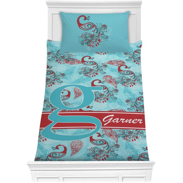 Custom Peacock Comforter Set - Twin (Personalized)