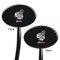 Peacock Black Plastic 7" Stir Stick - Double Sided - Oval - Front & Back