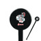 Peacock 7" Round Plastic Stir Sticks - Black - Double Sided (Personalized)