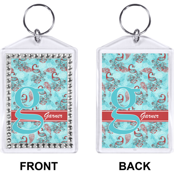Peacock Bling Keychain (Front + Back)