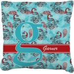 Peacock Faux-Linen Throw Pillow 16" (Personalized)