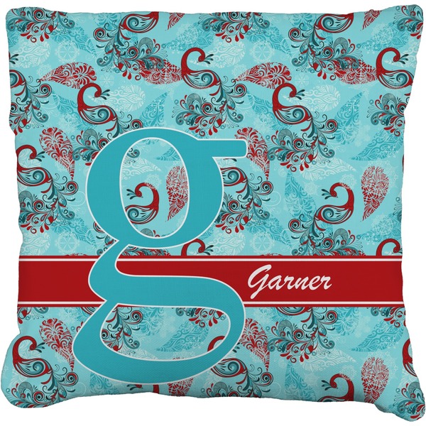 Custom Peacock Faux-Linen Throw Pillow 16" (Personalized)