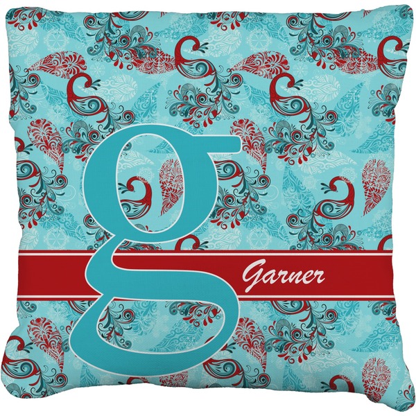 Custom Peacock Faux-Linen Throw Pillow 18" (Personalized)