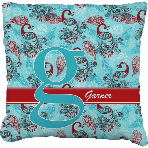 Custom Peacock Faux-Linen Throw Pillow 20" (Personalized)