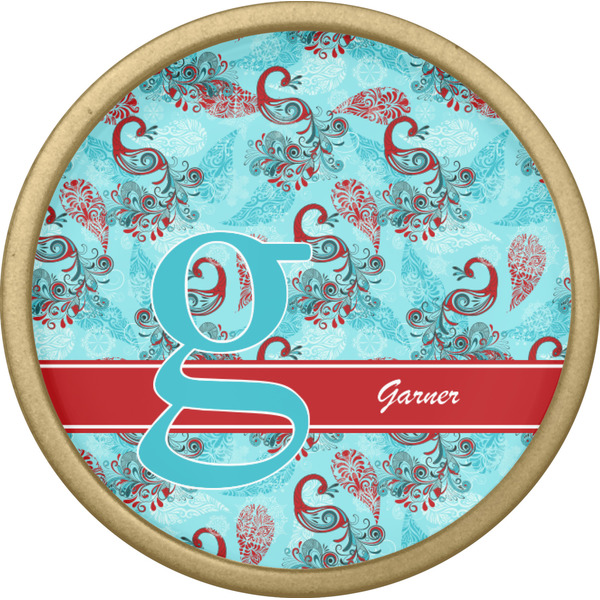 Peacock Cabinet Knob - Gold - Front